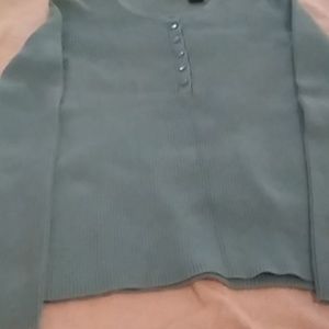 Brand Moda International. Size large 100% cotton long sleeve's sweater blue